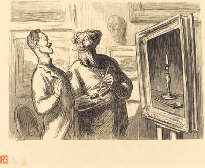 Um realista sempre encontra um mais realista que o admira de Etienne after Honoré Daumier