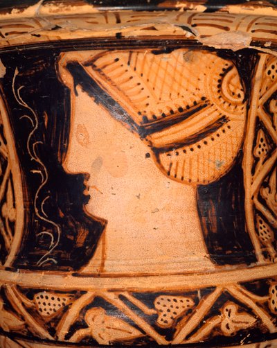 Detalhe de um krater em forma de cálice da Spina (Emilia Romagna). Civilização Etrusca, Século IV AC. de Etruscan