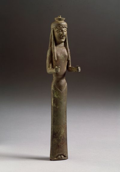Arte etrusca: figura de ofertante (arte etrusca, uma figura ofertante, escultura em bronze da Itália, 550 AC, Dim 36 cm) Escultura em bronze, Itália 550 AC Florença, Museo Archeologico de Etruscan