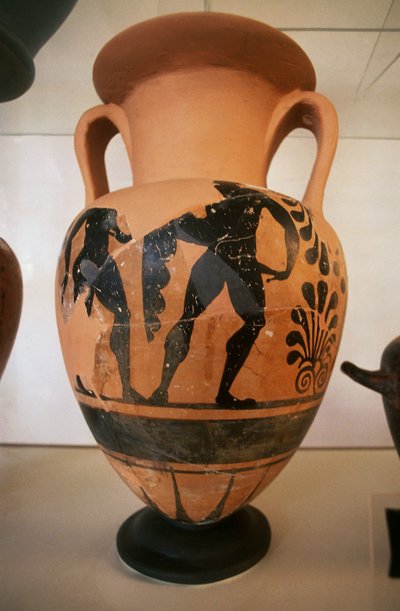 Jarra etrusca com algarismos negros, do sítio arqueológico Roselle, Toscana, Itália de Etruscan Etruscan