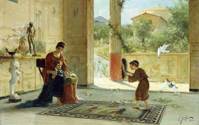 Um Visitante Surpresa (óleo sobre tela) de Ettore Forti