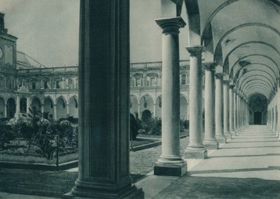 Claustros no Mosteiro de San Martino, perto de Nápoles, Itália, 1927 de Eugen Poppel