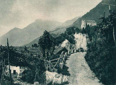 Paisagem com o Castelo de Tirol, Merano, Tirol do Sul, Itália, 1927 de Eugen Poppel
