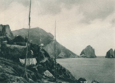 Marina Piccola com redes de caçadores, Capri, Itália, 1927 de Eugen Poppel