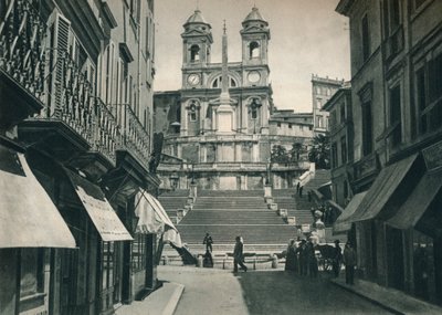 Escadaria de Espanha e Igreja de Trinita dei Monti, Roma, Itália, 1927 de Eugen Poppel