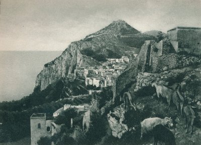 Vista do mar com Monte Solaro, Capri, Itália, 1927 de Eugen Poppel