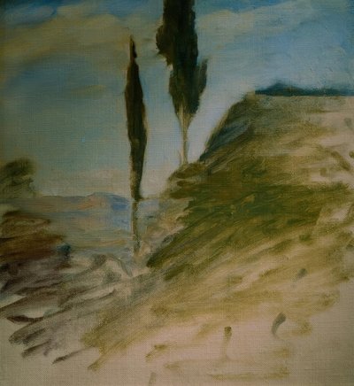 Dois ciprestes, esboço de Eugen Prinz von Schweden