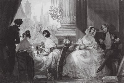 Interior de uma caixa de ópera (gravura) de Eugene Louis (after) Lami