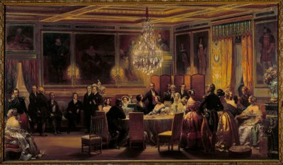 Recepção em homenagem à Rainha Vitória e ao Príncipe Albert no Chateau d&39;Eu em 3 de setembro de Eugene Louis Lami
