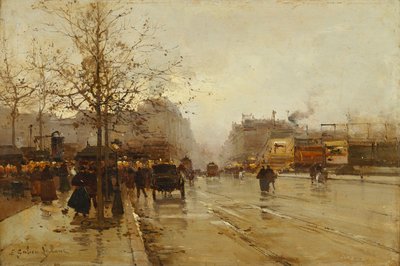 The Boulevards, Paris de Eugene Galien-Laloue