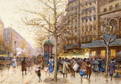 Uma cena de rua de Paris de Eugene Galien-Laloue