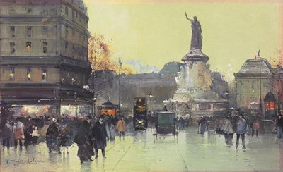 Place de la Republique, Paris de Eugene Galien-Laloue