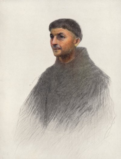 Um frade (litografia a cores) de Eugene (after) Burnand