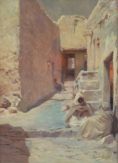 Cena de rua com árabes (óleo sobre tela) de Eugene Alexis Girardet