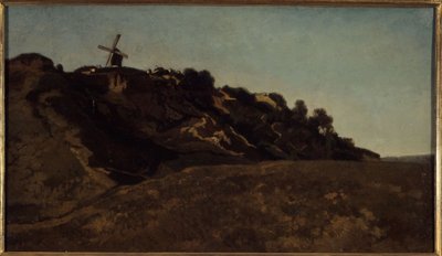 Vista de Montmartre, cerca de 1848 (pintura) de Eugene Antoine Samuel Lavieille