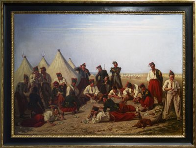 O jogo de loteria no acampamento de Chalons de Eugene Bellanger