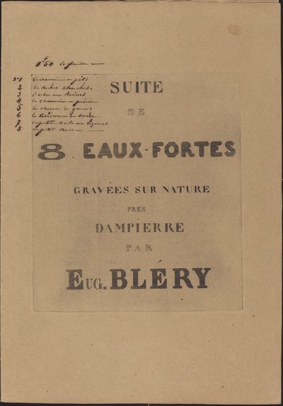 8 gravuras gravadas na natureza de Eugene Bléry