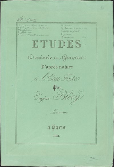 Etudes dessinées et gravées d