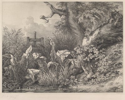 Water Dock e Brambles em uma eclusa, 1843. de Eugene Bléry