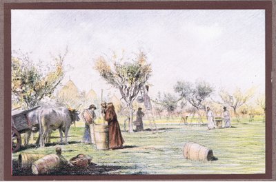 Frei Giles trabalhando na vinha, 1919 de Eugene Burnand