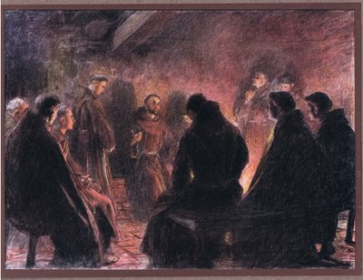 São Francisco e o discurso dos frades de Deus, 1919 de Eugene Burnand