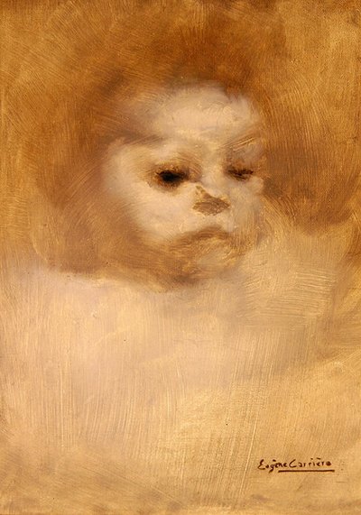 Chefe de uma Criança, Estudo para La Grande Soeur (óleo sobre tela) de Eugène Carrière