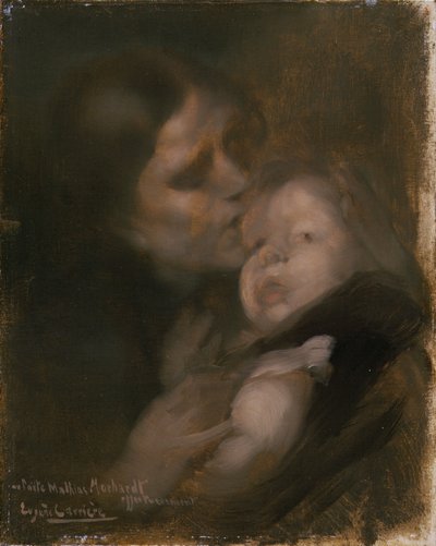 Mãe e filho (óleo sobre tela) de Eugène Carrière