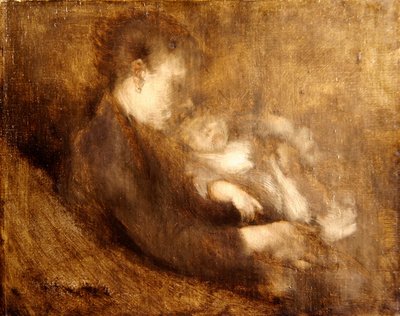 Mulher e Criança (óleo sobre tela) de Eugène Carrière