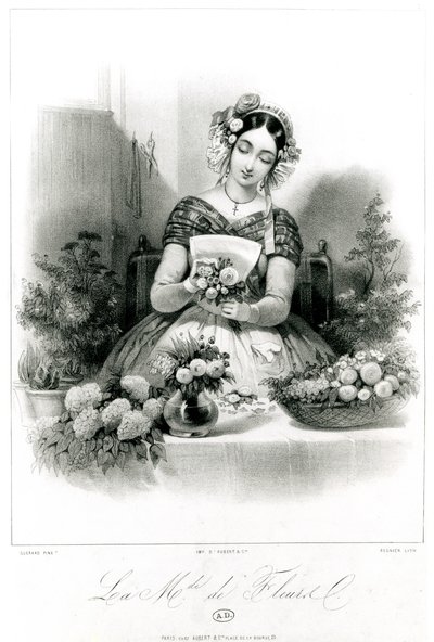 O vendedor de flores, c. 1840 de Eugene Charles Francois Guerard