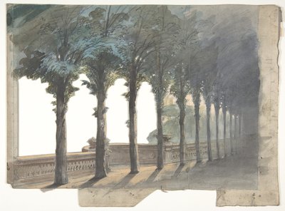 Projeto para um cenário na Ópera, Paris, 1830-90. de Eugene Ciceri