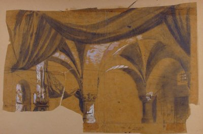 Projeto para um cenário na Ópera, Paris, 1830-90. de Eugene Ciceri