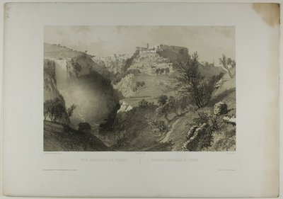 Vista geral de Tivoli, placa dezessete de Italie Monumentale et Pittoresque de Eugene Ciceri
