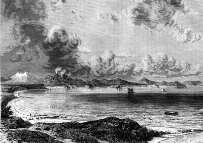 Lago Taupo, ilha norte, Nova Zelândia, 1886. de Eugene Ciceri
