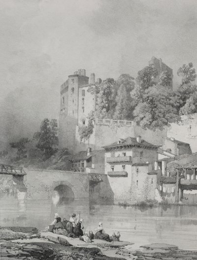 Viagens pitorescas e românticas na França antiga. Bretanha: Chateau de Clisson de Eugene Ciceri