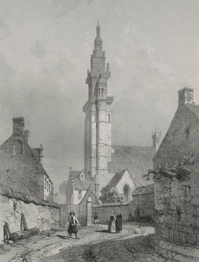 Viagens pitorescas e românticas na França antiga. Bretanha: Igreja de Roscoff de Eugene Ciceri