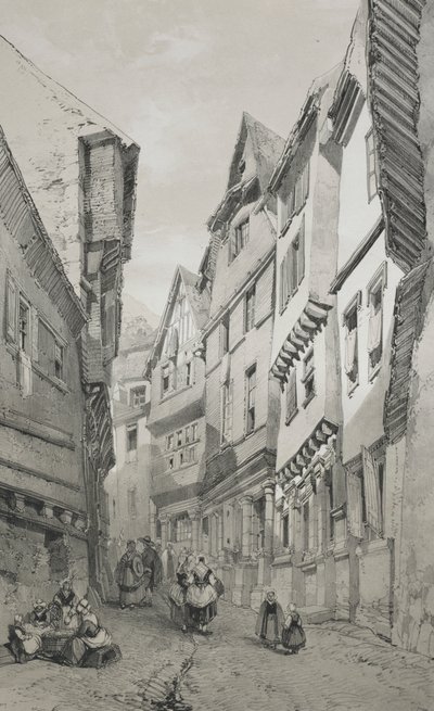 Viagens pitorescas e românticas na França antiga. Bretanha: Morlaix. de Eugene Ciceri