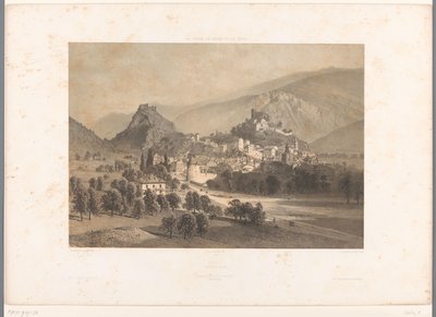 Vista de Sion no vale do Ródano
Sion (título sobre o objecto)
Vistas da Suíça, Sabóia e Tirol (título da série)
La Suisse, la Savoie et le Tyrol (título da série sobre o objecto) de Eugene Ciceri