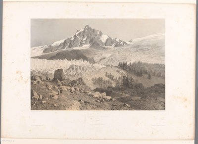 Vista do glaciar dos Bossons no vale de Chamonix
Glacier des Bossons, Chamonix (título sobre o objecto)
Vistas da Suíça e da Sabóia (título da série)
La Suisse et la Savoie (título da série sobre o objecto) de Eugene Ciceri