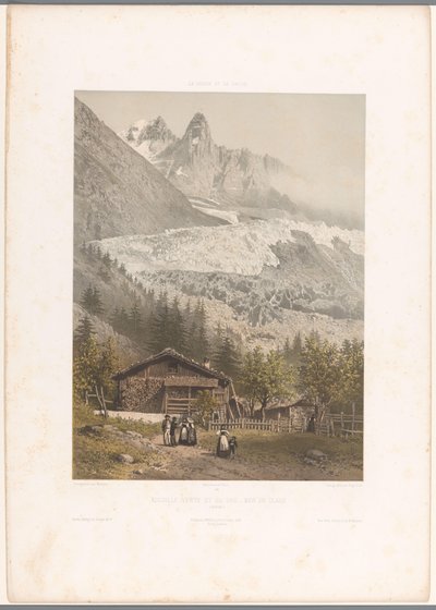 Vista dos picos das montanhas Aiguille Verte e Dru e do glaciar Mer-de-Glace
Aiguille verte et du Dru - Mer de Glace (título sobre o objecto)
Vistas da Suíça e da Sabóia (título da série)
La Suisse et la Savoie (título da série sobre o objecto) de Eugene Ciceri
