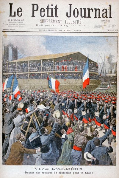 Tropas francesas que embarcam para a China, 1900 de Eugene Damblans