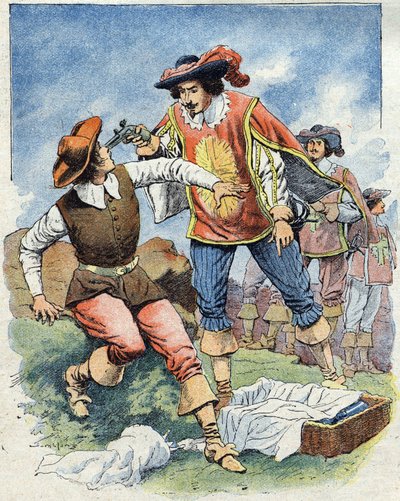 Ilustração para "Les Trois Mousquetaires" (Os Três Mosqueteiros) de Eugene Damblans