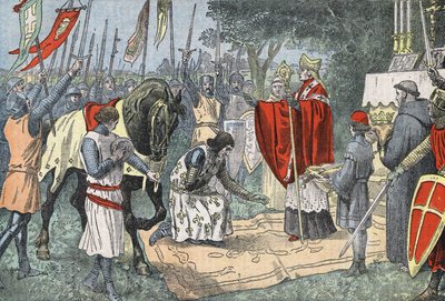 Philippe Auguste antes da Batalha de Bouvines em 27 de julho de Eugene Damblans