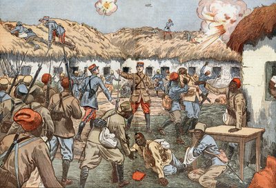 em Aoulay (Marrocos), o capitão Duboin, ferido, com homens de infantaria senegaleses, resistiu durante 22 dias até ao alívio, tirado por Damblans do jornal francês "Le Pelerin" de 7 de Junho de Eugene Damblans