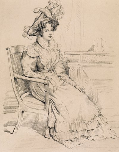 Retrato de Harriet Smithson, atriz irlandesa e primeira esposa do compositor francês Hector Berlioz de Eugene Deveria