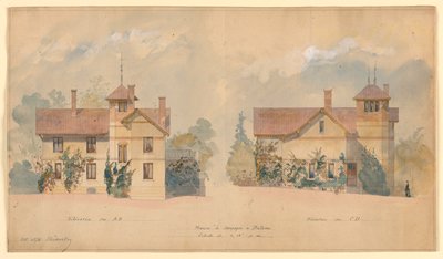 Projeto arquitetônico para a casa de P.J. Hetzel de Eugene Emmanuel Viollet-le-Duc