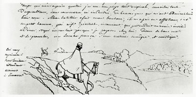 Viollet-le-Duc em suas viagens pela França (tinta no papel) de Eugene Emmanuel Viollet-le-Duc