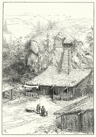 Moradia ariana na antiga Índia de Eugene Emmanuel after Viollet le Duc