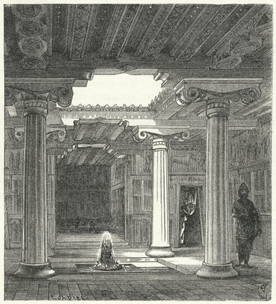 Pátio iônico de uma casa grega antiga de Eugene Emmanuel after Viollet le Duc