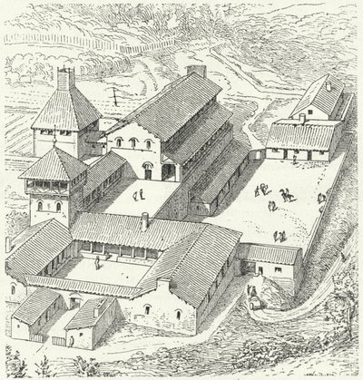 Palácio Real Merovíngio de Eugene Emmanuel after Viollet le Duc
