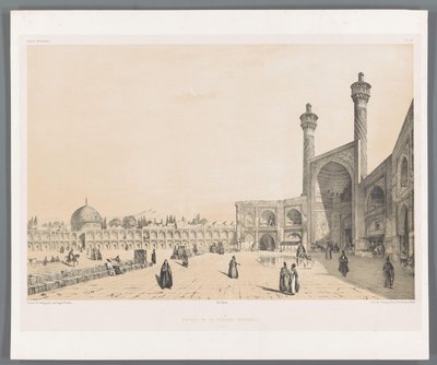 Entrada na mesquita de sexta-feira de Isfahan
Entrée de la grande mesquita Ispahan (título sobre o objecto)
Paisagens persas (título da série)
Perse moderne (título da série) de Eugene Flandin